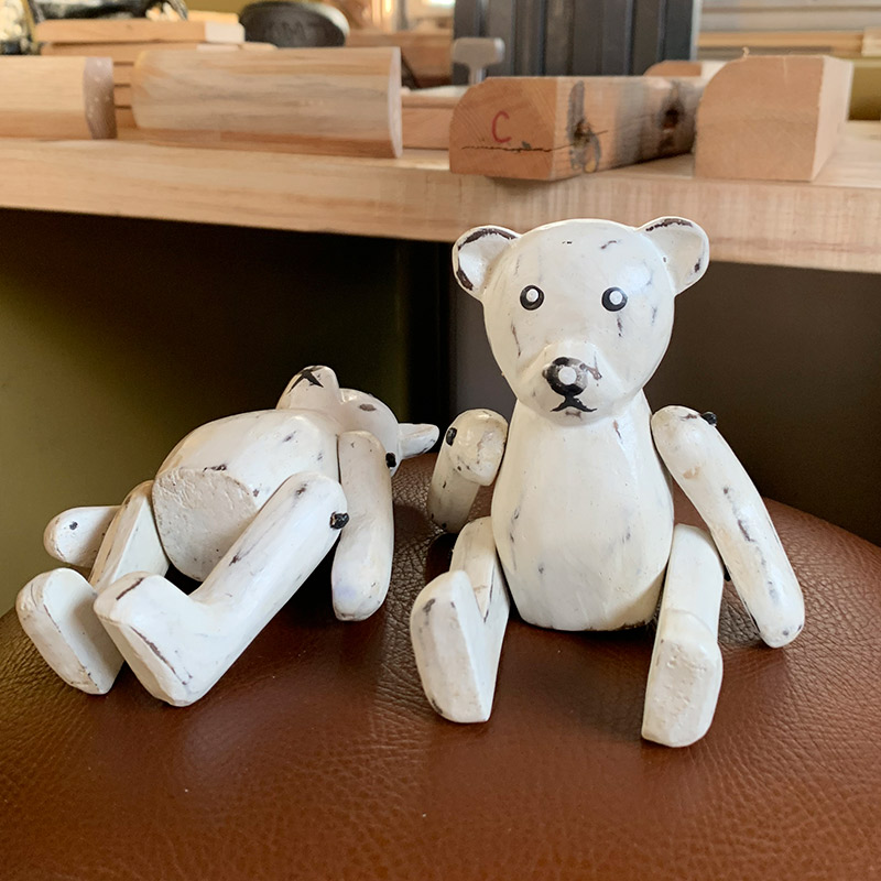 Wood Carving Polar Teddy Toy (S)