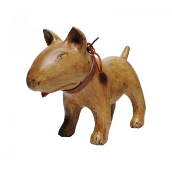 Wood Carving Bull Terrier / MARK (Puppy - Antique Brown)