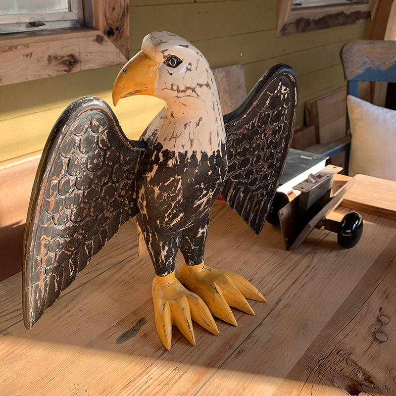 Wood Carving Eagle Spread Wings