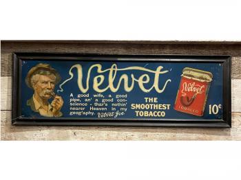 ANT.TIN SIGN (Velvet Tobacco Sign with Velvet Joe)