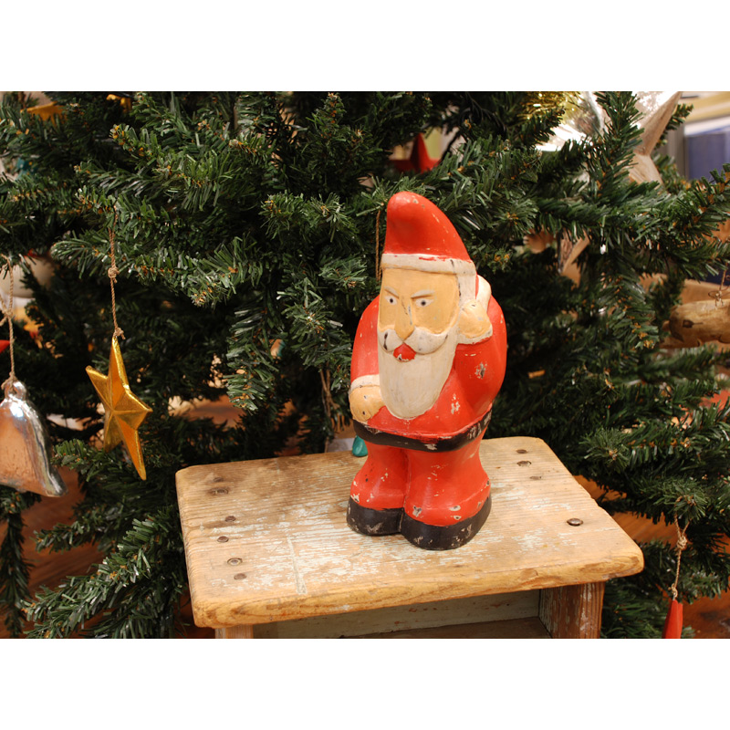 ウッド・カービング・サンタ #2 【クリスマス 置物 木製 手作り】  
