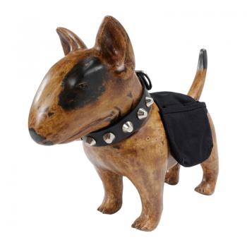Wood Carving Bull Terrier / GEORGE (Male - Antique Brown)