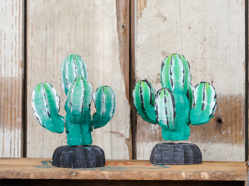 Wood Carving Cactus (150mm)