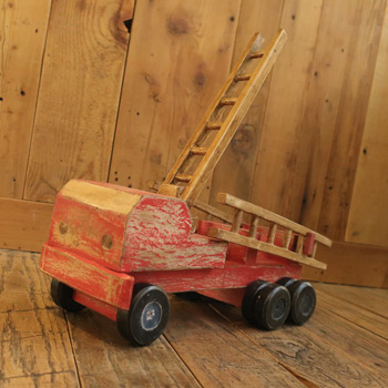 Wood Carving Fire Engine
