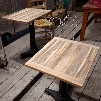 Stripe Teak Table Top (600×500)