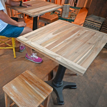 Stripe Teak Table Top (650×650)