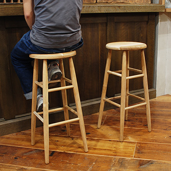 Teak Round Top Stool 30inch #2